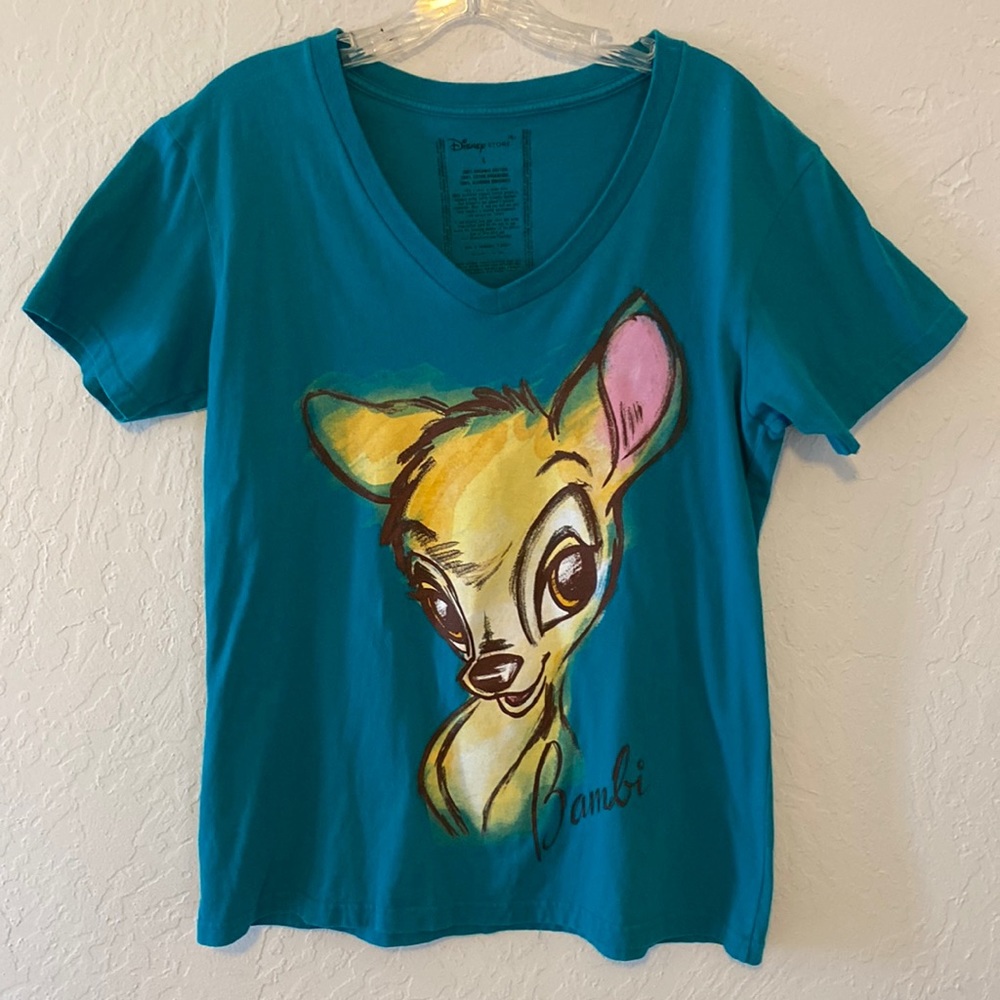 Disney Bambi T-shirt, women’s size L, 100% organic cotton, V-neck